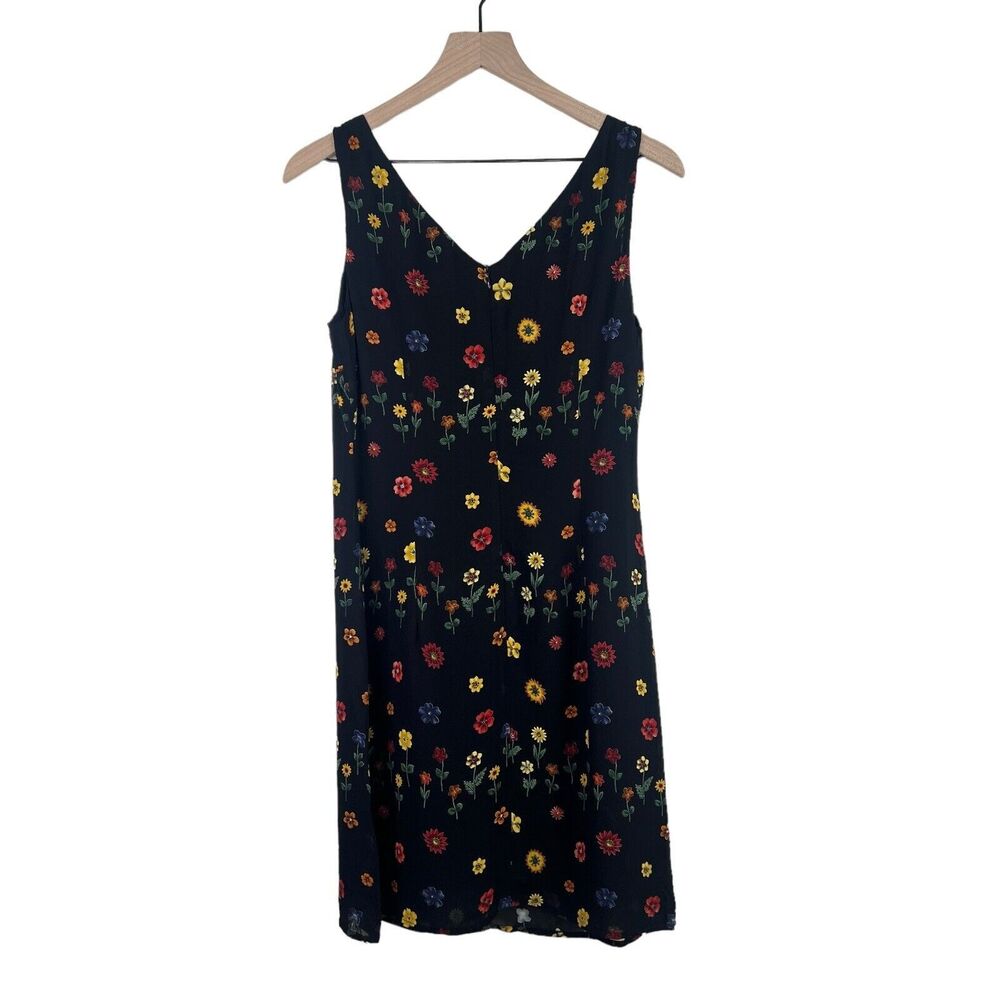 Vintage Harold’s Floral Rayon Mini Sheath Flower Sunflower Dress Women’s Size 6